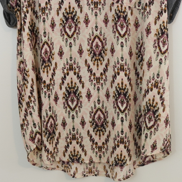 Rewind Printed Mixed Media Short Sleeve Top - Picture 3 of 8